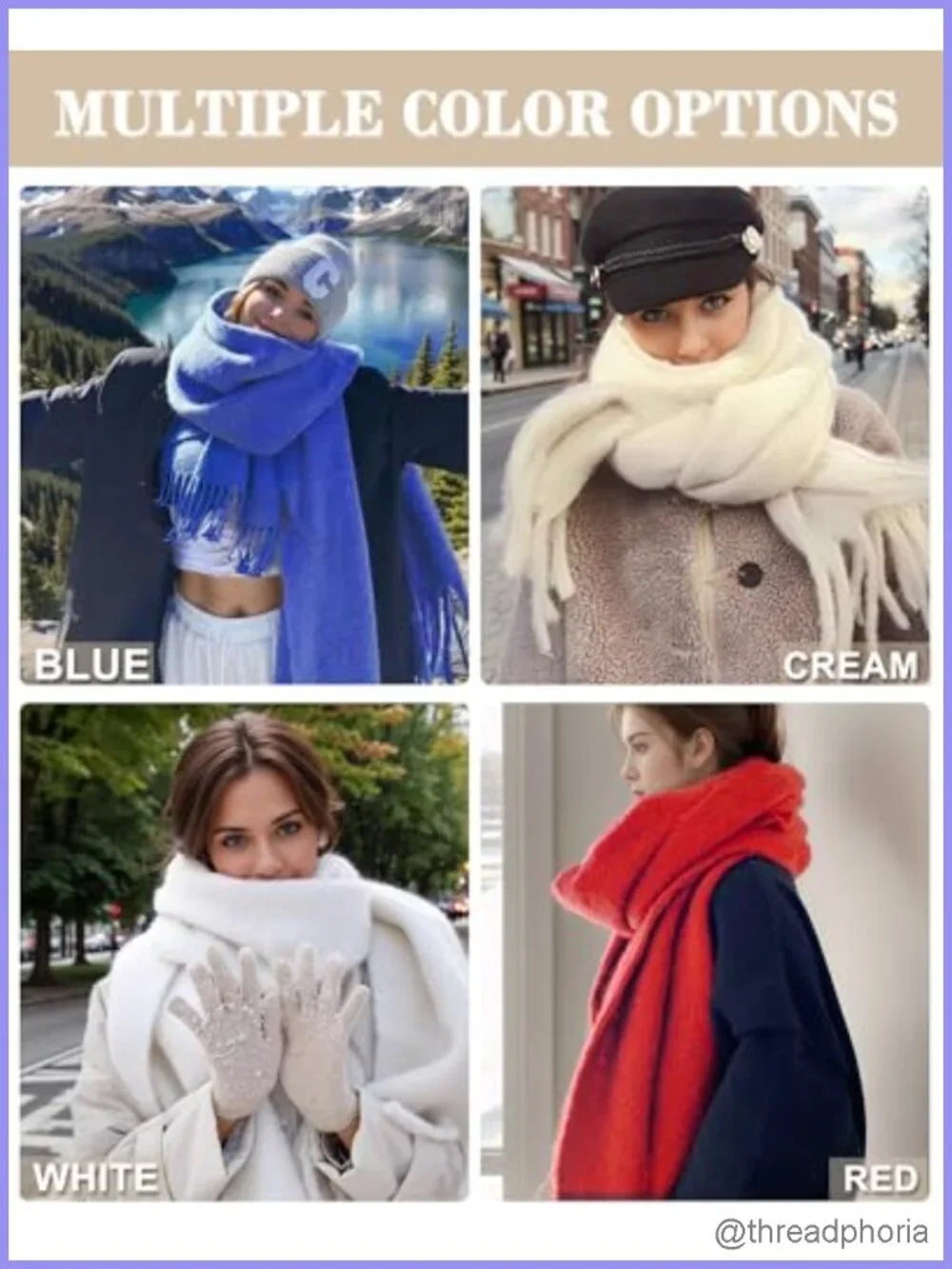 Oversized Chunky Blanket Scarf Women Winter